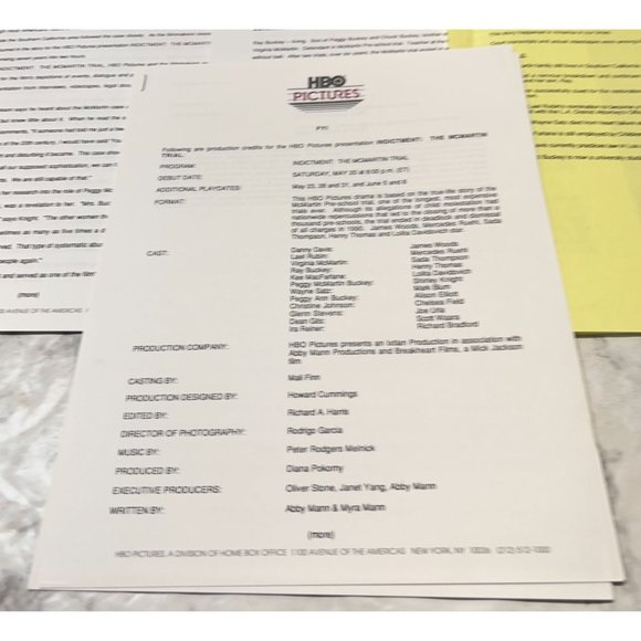 HBO Movie Press Kit Indictment The McMartin Trial 1995 James Woods Photo Slides - Picture 6 of 9